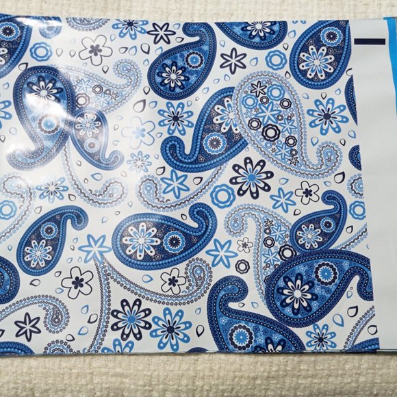 Blue Paisley Poly Mailer | Thank you Stickers | Bubble Mailer - Picture 5 of 5